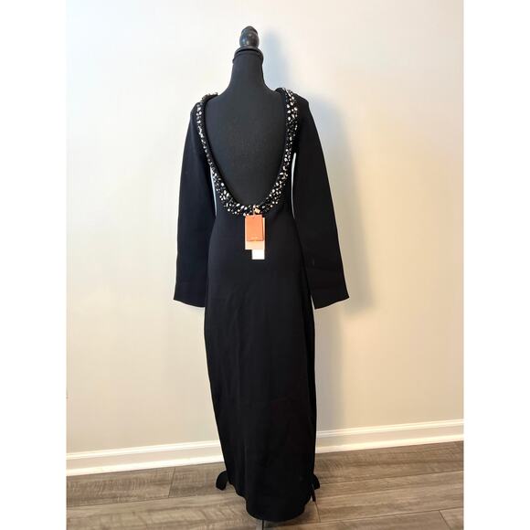 Cult Gaia Eleanora Embellished Midi Dress in Black Size XS Knit Beaded Backless - Picture 3 of 8